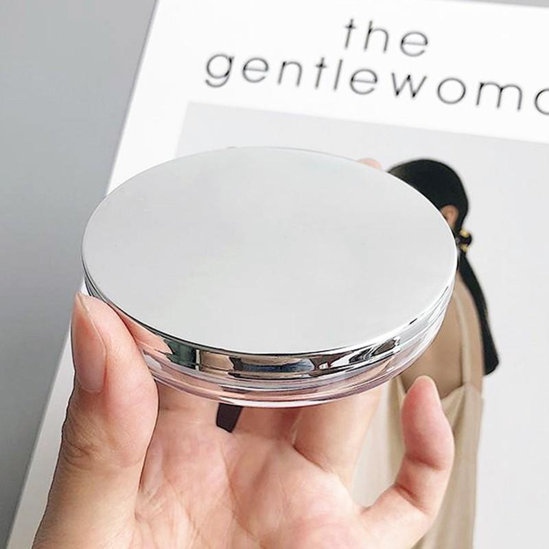 *LyDia甘仔店* DIY 銀色 超薄 翻蓋 鏡面 蜜粉盒 附粉撲 分裝盒 鏡子 篩網 彈力網 蜜粉 散粉盒 空盒-細節圖4