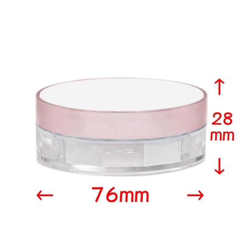 *LyDia甘仔店* DIY 20g 白蓋 玫瑰金 蜜粉盒 附粉撲 蜜粉 不漏粉 隔層 分裝盒 篩網 彈力網 散粉盒-細節圖4