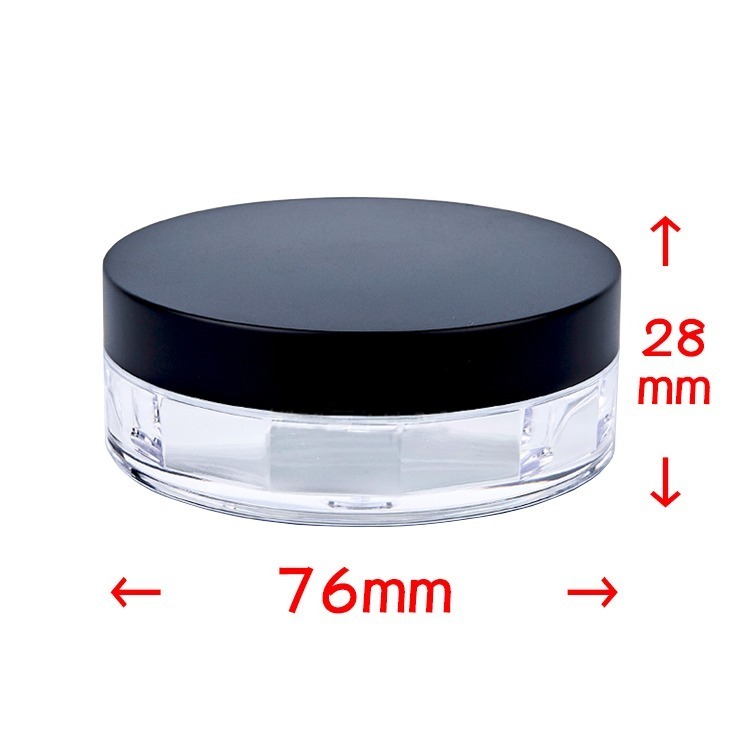 *LyDia甘仔店* DIY 20g 黑色 蜜粉盒 附粉撲 蜜粉 不漏粉 隔層 旋蓋 分裝盒 篩網 彈力網 散粉盒-細節圖4