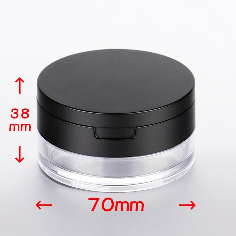 *LyDia甘仔店* DIY 20g 黑色 翻蓋 含鏡子 蜜粉盒 附粉撲 分裝盒 篩網 彈力網 網格 蜜粉 散粉盒 空盒-細節圖5