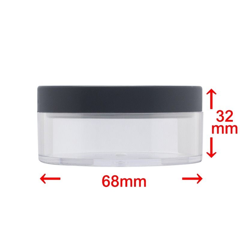 *LyDia甘仔店* DIY 50g 黑色 蜜粉盒 附粉撲 旋蓋 蜜粉 分裝盒 網格 散粉盒 空盒 大容量-細節圖2