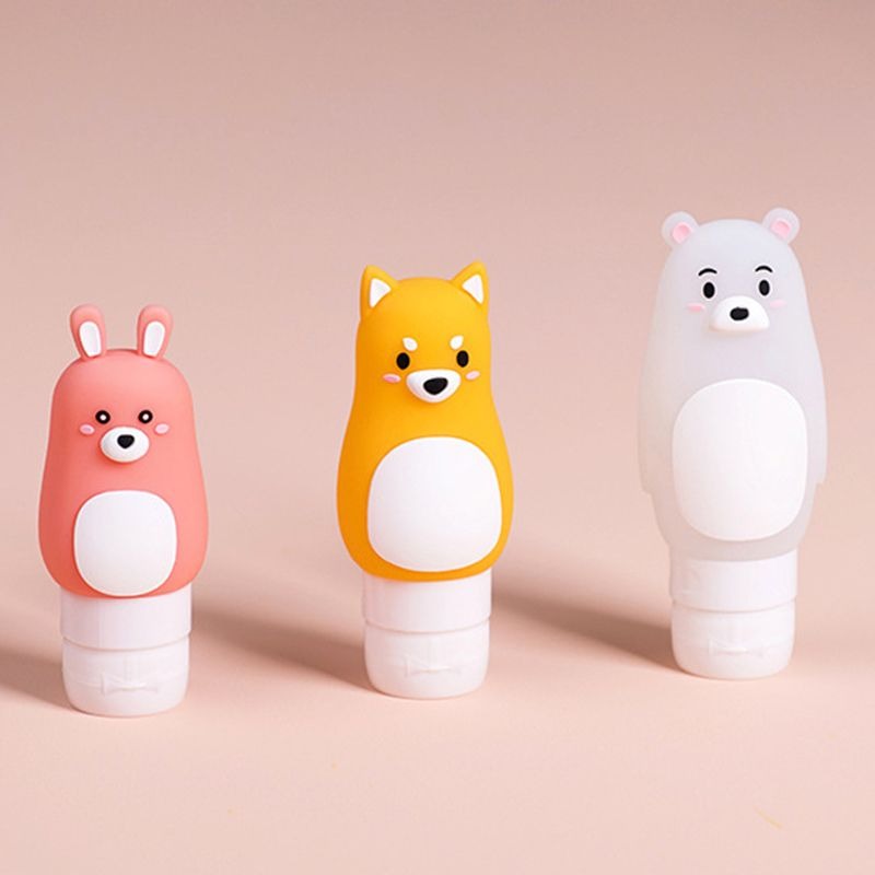 *LyDia甘仔店* 50ml 70ml 90ml 兔子 柴犬 北極熊 卡通動物造型 矽膠 旅行 分裝瓶 洗髮精 沐浴露-細節圖2