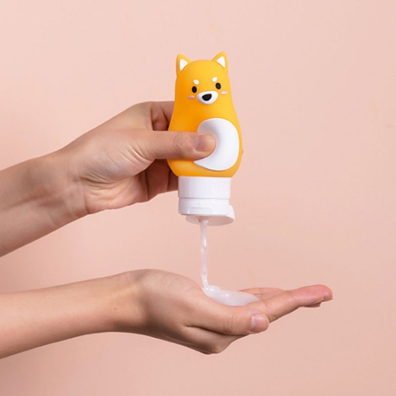 *LyDia甘仔店* 50ml 70ml 90ml 兔子 柴犬 北極熊 卡通動物造型 矽膠 旅行 分裝瓶 洗髮精 沐浴露-細節圖3