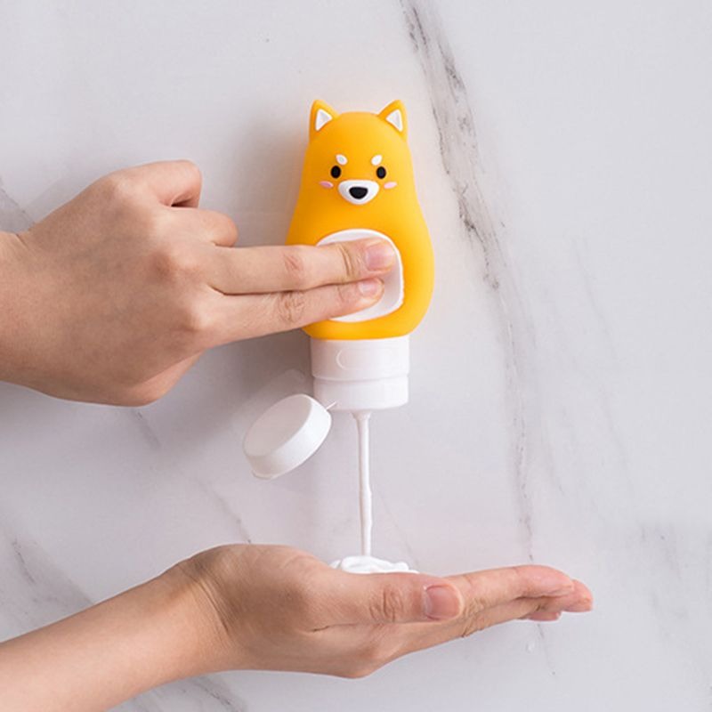 *LyDia甘仔店* 50ml 70ml 90ml 兔子 柴犬 北極熊 卡通動物造型 矽膠 旅行 分裝瓶 洗髮精 沐浴露-細節圖4