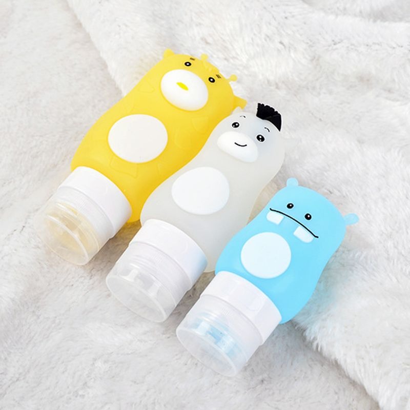 *LyDia甘仔店* 50ml 70ml 90ml 河馬 小馬 長頸鹿 卡通造型 矽膠 分裝瓶 旅行分裝瓶 沐浴乳分裝瓶-細節圖2