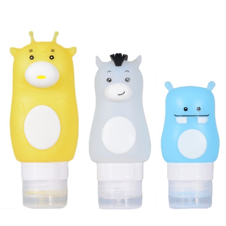 *LyDia甘仔店* 50ml 70ml 90ml 河馬 小馬 長頸鹿 卡通造型 矽膠 分裝瓶 旅行分裝瓶 沐浴乳分裝瓶-細節圖6