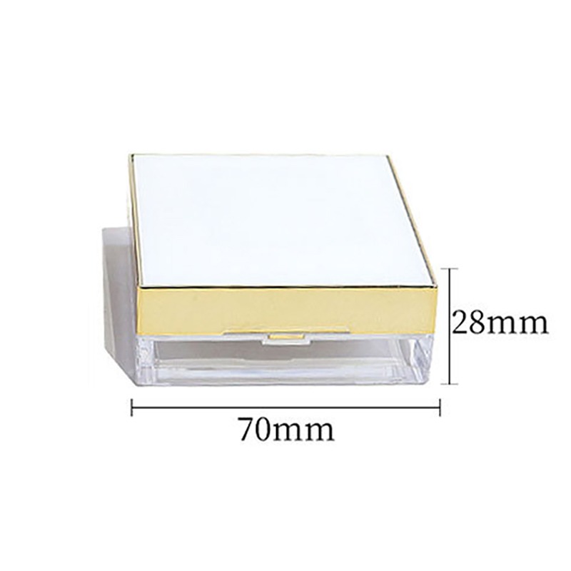 *LyDia甘仔店* DIY 方形 金邊 翻蓋 鏡面 蜜粉盒 附粉撲 分裝盒 鏡子 篩網 彈力網 蜜粉 散粉盒 空盒-細節圖4