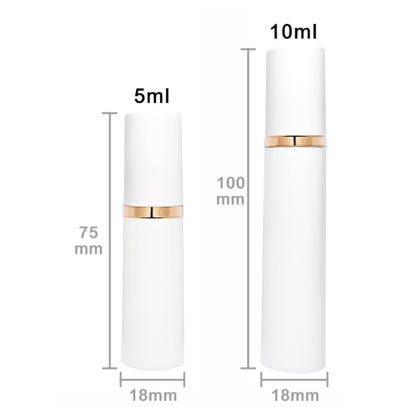 *LyDia甘仔店* 5ml 10ml 白色 金邊 PP 真空瓶 乳液瓶 按壓瓶 真空按壓瓶 可重複使用 分裝瓶-細節圖2