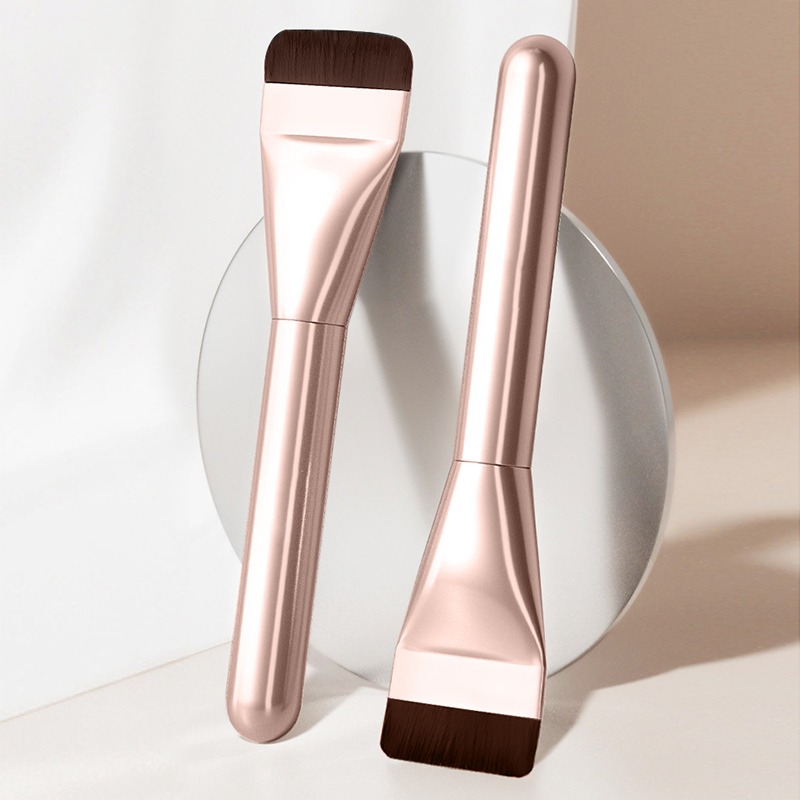 一字型粉底刷(玫瑰金)