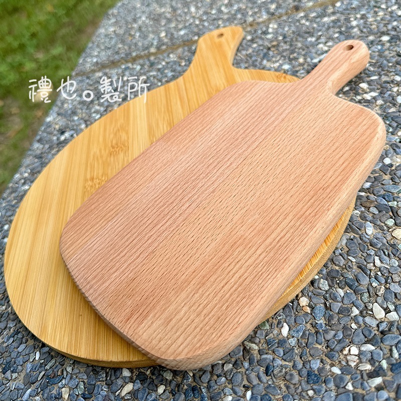 【披薩板】(小尺寸) 原木披薩盤 pizza plate 禮品 櫸木手柄砧板 原木餐具 砧板 木盤 早午餐餐盤-細節圖5