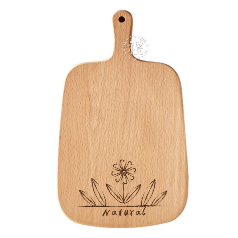 櫸木手柄披薩板 小尺寸 (愛心熊) 披薩盤 pizza plate 禮物 原木砧板 原木餐具 麵包木盤 早午餐餐盤-細節圖3