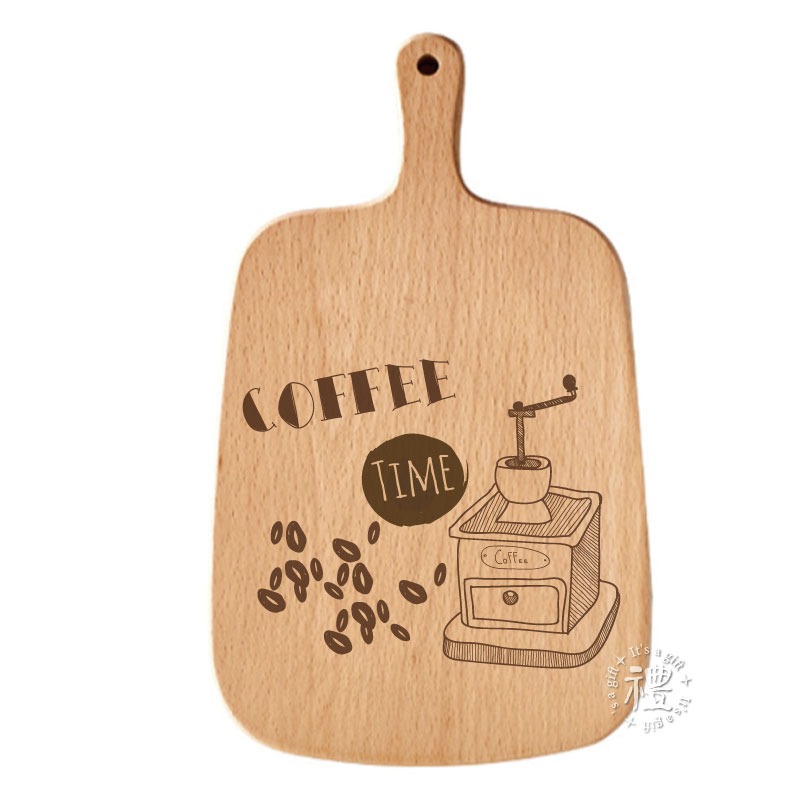 櫸木手柄披薩板 小尺寸 (愛心熊) 披薩盤 pizza plate 禮物 原木砧板 原木餐具 麵包木盤 早午餐餐盤-規格圖6