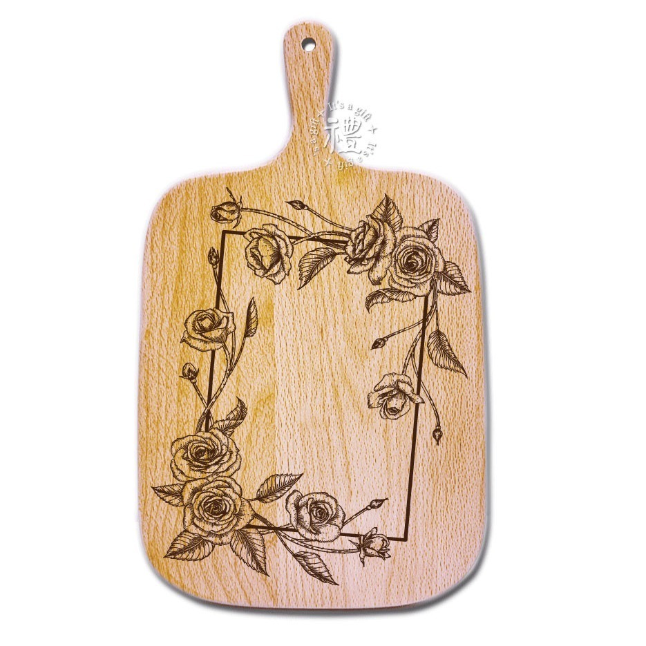 櫸木手柄披薩板 大尺寸 披薩盤 (羽毛) pizza plate 原木砧板 禮物 原木餐具 砧板 麵包木盤 早午餐餐盤-規格圖4