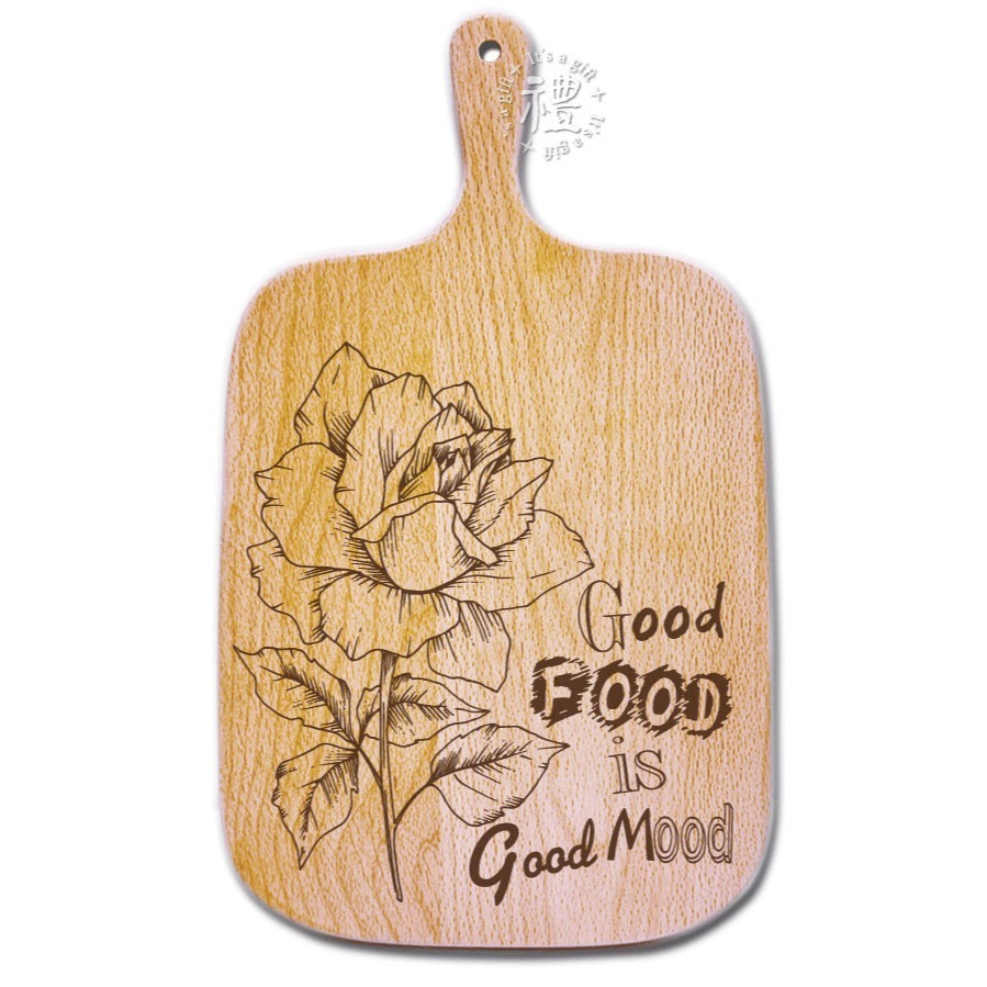 櫸木手柄披薩板 大尺寸 披薩盤 (羽毛) pizza plate 原木砧板 禮物 原木餐具 砧板 麵包木盤 早午餐餐盤-規格圖4