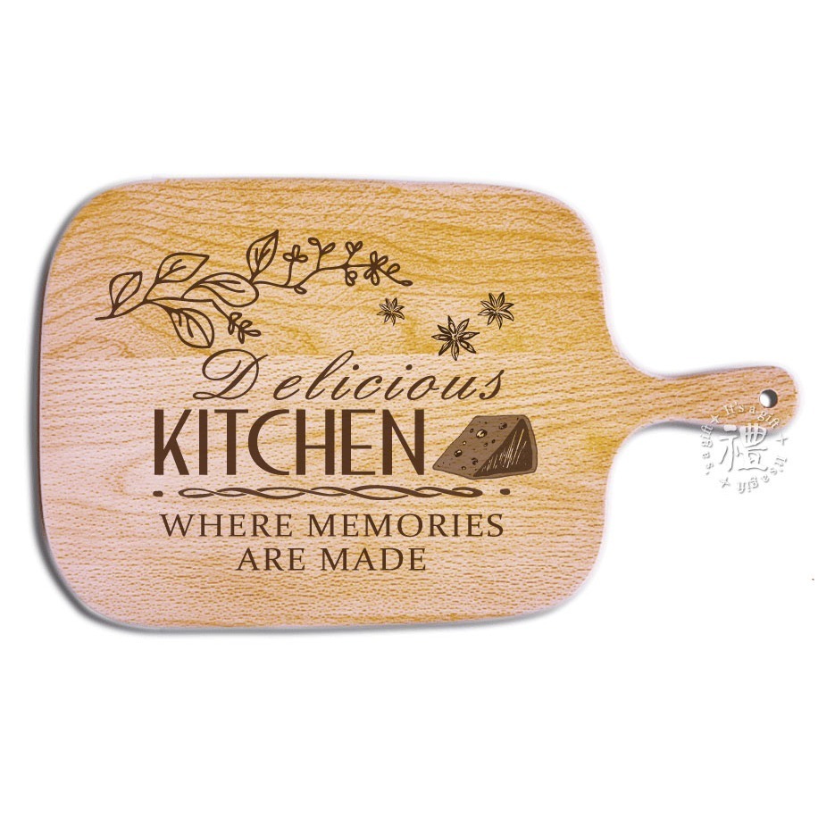 櫸木手柄披薩板 大尺寸 披薩盤 (羽毛) pizza plate 原木砧板 禮物 原木餐具 砧板 麵包木盤 早午餐餐盤-規格圖4