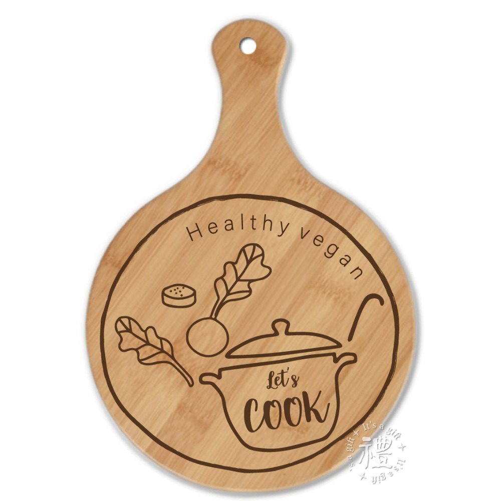 PIZZA板 【披薩板】(大圓) 砧板 麵包木盤 pizza plate 披薩盤 禮品 禮物 竹木大手柄披薩板 餐具-規格圖4