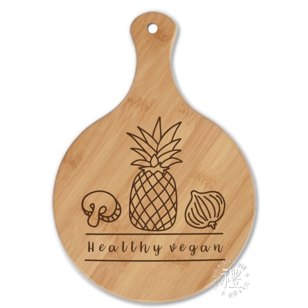 PIZZA板 【披薩板】(大圓) 砧板 麵包木盤 pizza plate 披薩盤 禮品 禮物 竹木大手柄披薩板 餐具-規格圖4