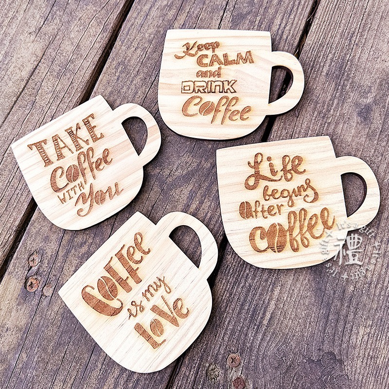 【原木杯墊】 (咖啡杯造型) 原木杯墊 禮物 交換禮物 客製化 禮品 生日禮物 訂製禮品 個性杯墊 小禮物-規格圖5
