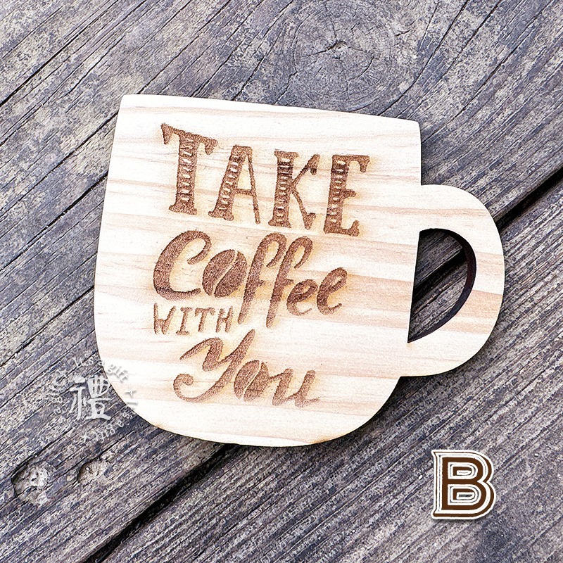 【原木杯墊】 (咖啡杯造型) 原木杯墊 禮物 交換禮物 客製化 禮品 生日禮物 訂製禮品 個性杯墊 小禮物-規格圖5