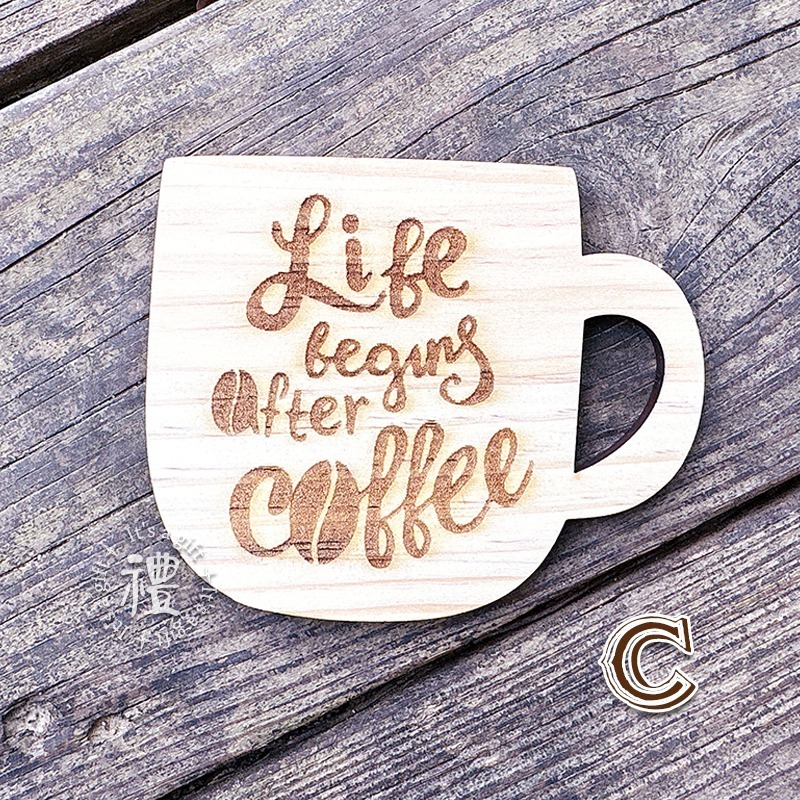 【原木杯墊】 (咖啡杯造型) 原木杯墊 禮物 交換禮物 客製化 禮品 生日禮物 訂製禮品 個性杯墊 小禮物-規格圖5