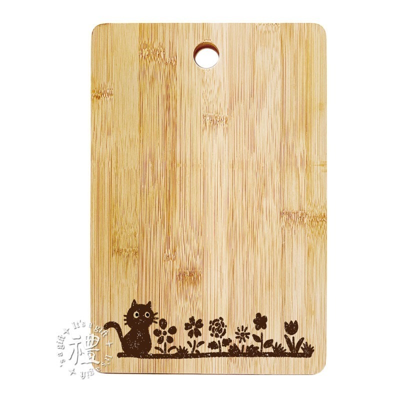 圓孔竹木砧板 生日禮物 (喵喵系列) 新居禮物 新年禮物 結婚禮物 禮品 禮物 天然木材 砧板 原木餐具 早午餐餐盤-細節圖2