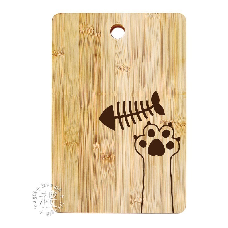 圓孔竹木砧板 生日禮物 (喵喵系列) 新居禮物 新年禮物 結婚禮物 禮品 禮物 天然木材 砧板 原木餐具 早午餐餐盤-規格圖6