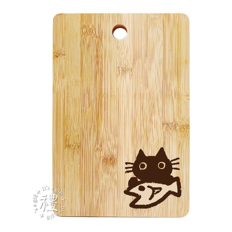 圓孔竹木砧板 生日禮物 (喵喵系列) 新居禮物 新年禮物 結婚禮物 禮品 禮物 天然木材 砧板 原木餐具 早午餐餐盤-規格圖6