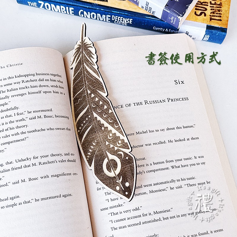 【書簽】原木 復古羽毛 客製贈品 活動禮品 文創 人名/地點/坐位標記 木牌子 名牌 波西米亞 標示牌 浪漫婚禮禮品-細節圖5