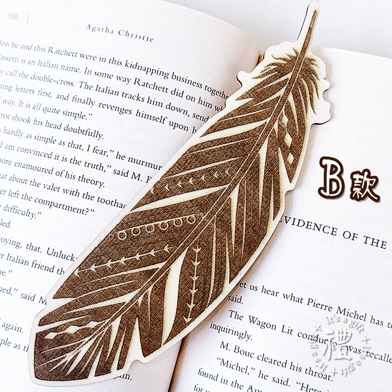 【書簽】原木 復古羽毛 客製贈品 活動禮品 文創 人名/地點/坐位標記 木牌子 名牌 波西米亞 標示牌 浪漫婚禮禮品-規格圖9
