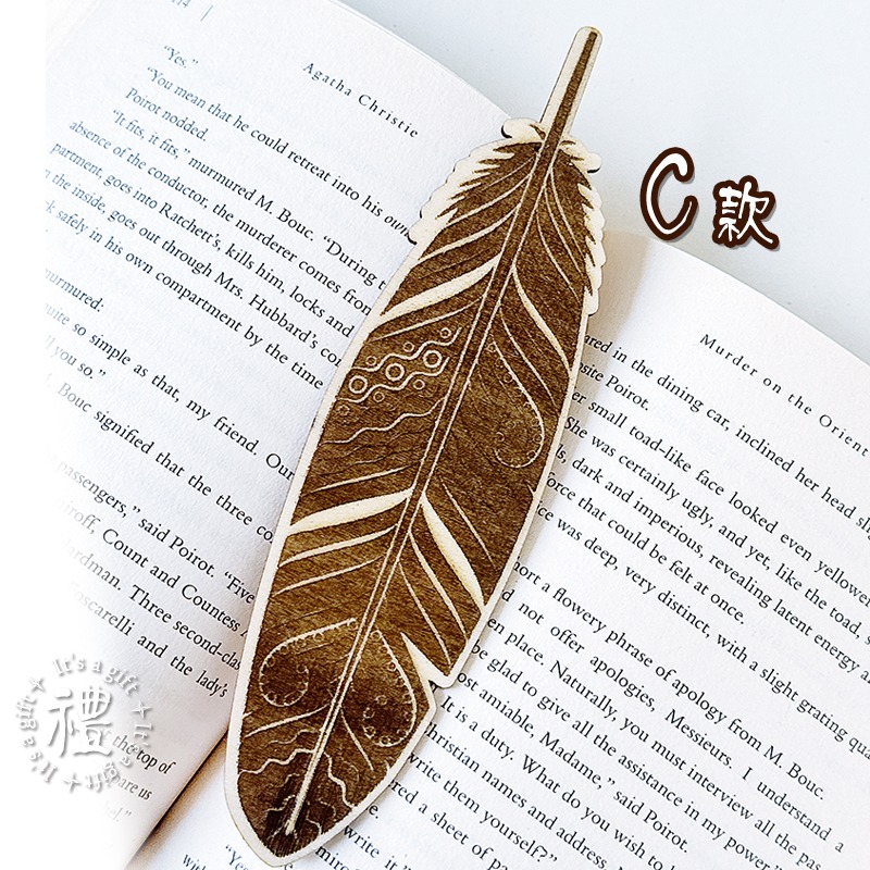 【書簽】原木 復古羽毛 客製贈品 活動禮品 文創 人名/地點/坐位標記 木牌子 名牌 波西米亞 標示牌 浪漫婚禮禮品-規格圖9
