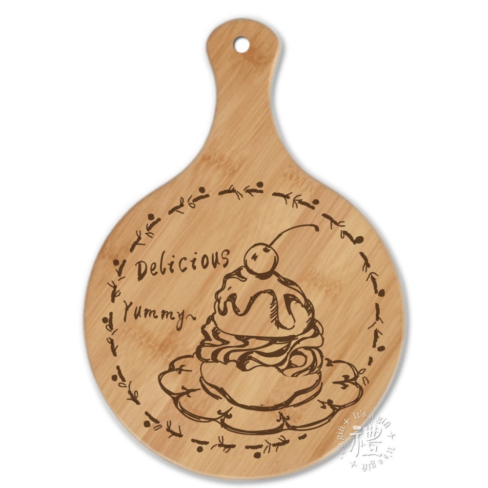 PIZZA板 【披薩板】(大圓) pizza plate 砧板 麵包木盤 披薩盤 禮品 禮物 竹木大手柄披薩板 餐具-規格圖5