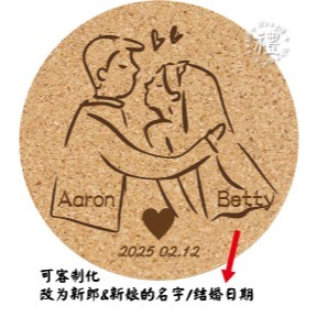 【文創杯墊】婚禮小禮品 杯墊 (婚禮∣Wedding) 客製化禮品 軟木杯墊 小禮物 活動贈品 客製化贈品 訂製禮品-規格圖6