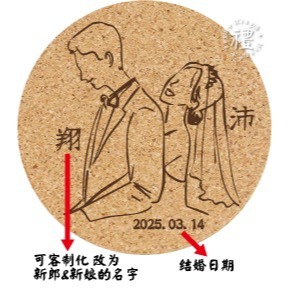 【文創杯墊】婚禮小禮品 杯墊 (婚禮∣Wedding) 客製化禮品 軟木杯墊 小禮物 活動贈品 客製化贈品 訂製禮品-規格圖6