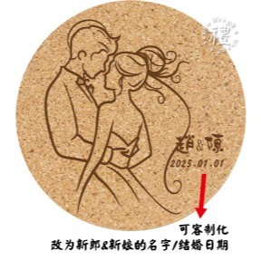 【文創杯墊】婚禮小禮品 杯墊 (婚禮∣Wedding) 客製化禮品 軟木杯墊 小禮物 活動贈品 客製化贈品 訂製禮品-規格圖6