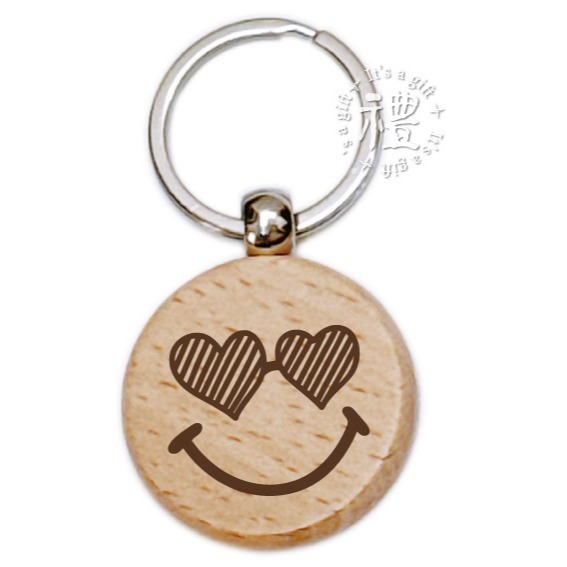 【文創鑰匙圈】(表情) 原木鑰匙圈 婚禮小禮品 開店禮品 客製化禮品 小禮物 活動贈品 客製化贈品 訂製禮品-規格圖6