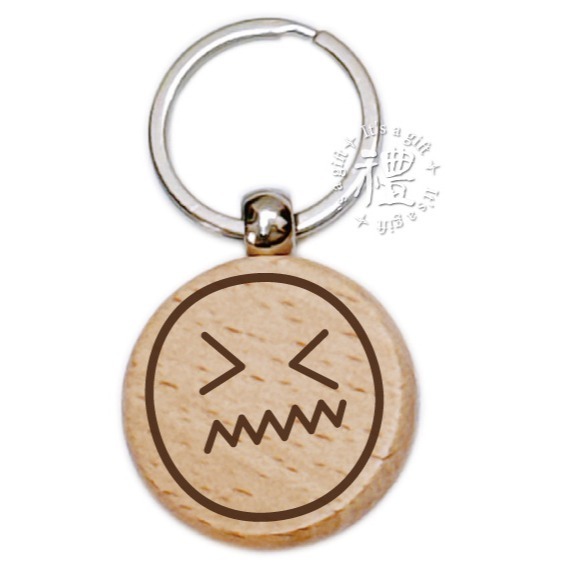 【文創鑰匙圈】(表情) 原木鑰匙圈 婚禮小禮品 開店禮品 客製化禮品 小禮物 活動贈品 客製化贈品 訂製禮品-規格圖6