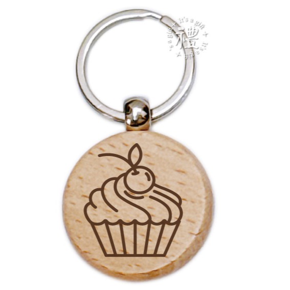 【文創鑰匙圈】原木鑰匙圈 (下午茶) 婚禮小禮品 紀念品 開店禮品 客製化禮品 小禮物 活動贈品 客製化贈品-規格圖6