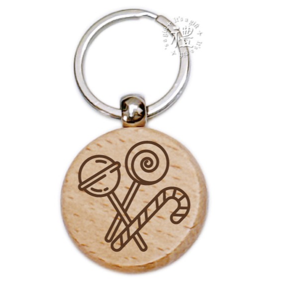【文創鑰匙圈】原木鑰匙圈 (下午茶) 婚禮小禮品 紀念品 開店禮品 客製化禮品 小禮物 活動贈品 客製化贈品-規格圖6