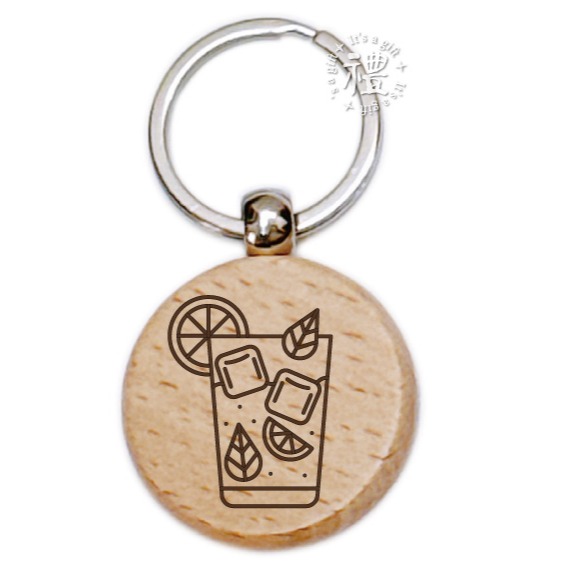 【文創鑰匙圈】原木鑰匙圈 (下午茶) 婚禮小禮品 紀念品 開店禮品 客製化禮品 小禮物 活動贈品 客製化贈品-規格圖6