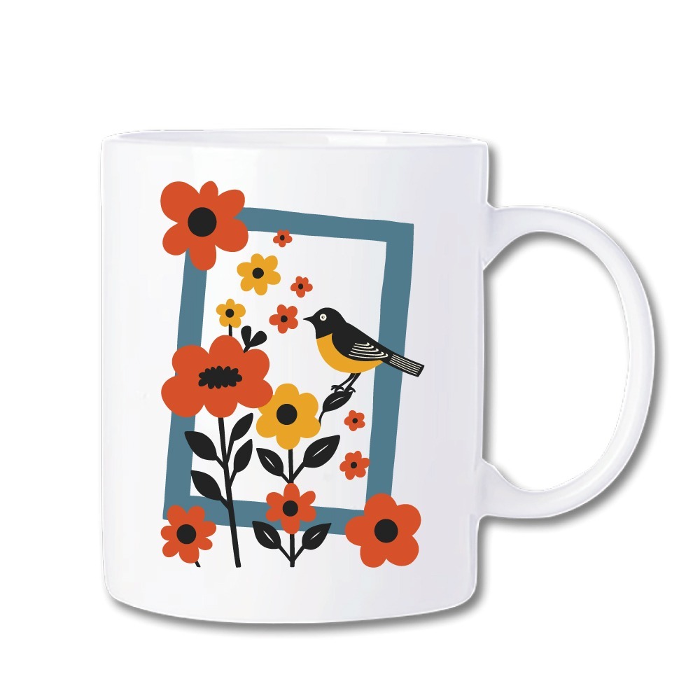 馬克杯【復古花鳥】禮品 咖啡杯 節日禮品 情侶杯 禮物 水杯 陶瓷杯 牛奶杯 生日禮物-細節圖2