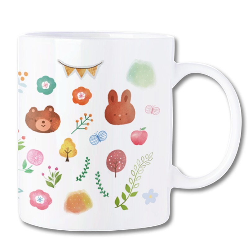 馬克杯【小清新02】330ml 送杯墊 禮品 咖啡杯 節日禮品 情侶杯 禮物 水杯 陶瓷杯 牛奶杯 生日禮物-細節圖2