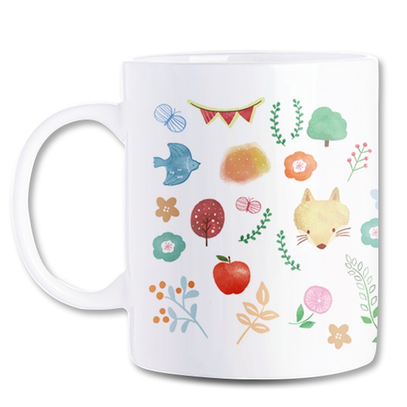 馬克杯【小清新02】330ml 送杯墊 禮品 咖啡杯 節日禮品 情侶杯 禮物 水杯 陶瓷杯 牛奶杯 生日禮物-細節圖3