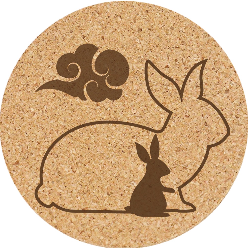餐墊 杯墊 軟木塞杯墊 (中秋節/兔子) 客製化 小禮品 生日禮物 訂製禮品 個性杯墊 小禮物 禮品 結婚禮品-細節圖4