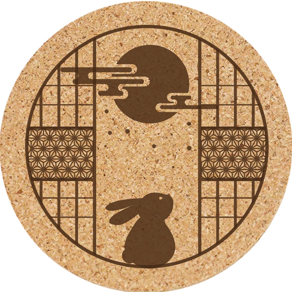 餐墊 杯墊 軟木塞杯墊 (中秋節/兔子) 客製化 小禮品 生日禮物 訂製禮品 個性杯墊 小禮物 禮品 結婚禮品-規格圖5