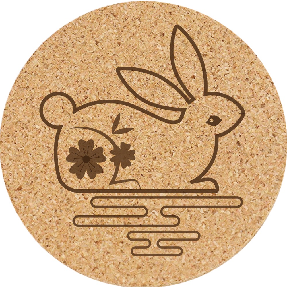餐墊 杯墊 軟木塞杯墊 (中秋節/兔子) 客製化 小禮品 生日禮物 訂製禮品 個性杯墊 小禮物 禮品 結婚禮品-規格圖5