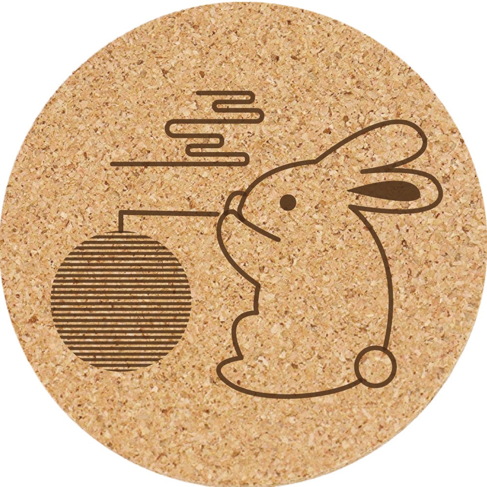 餐墊 杯墊 軟木塞杯墊 (中秋節/兔子) 客製化 小禮品 生日禮物 訂製禮品 個性杯墊 小禮物 禮品 結婚禮品-規格圖5