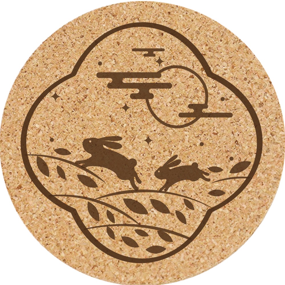 餐墊 杯墊 軟木塞杯墊 (中秋節/兔子) 客製化 小禮品 生日禮物 訂製禮品 個性杯墊 小禮物 禮品 結婚禮品-規格圖5