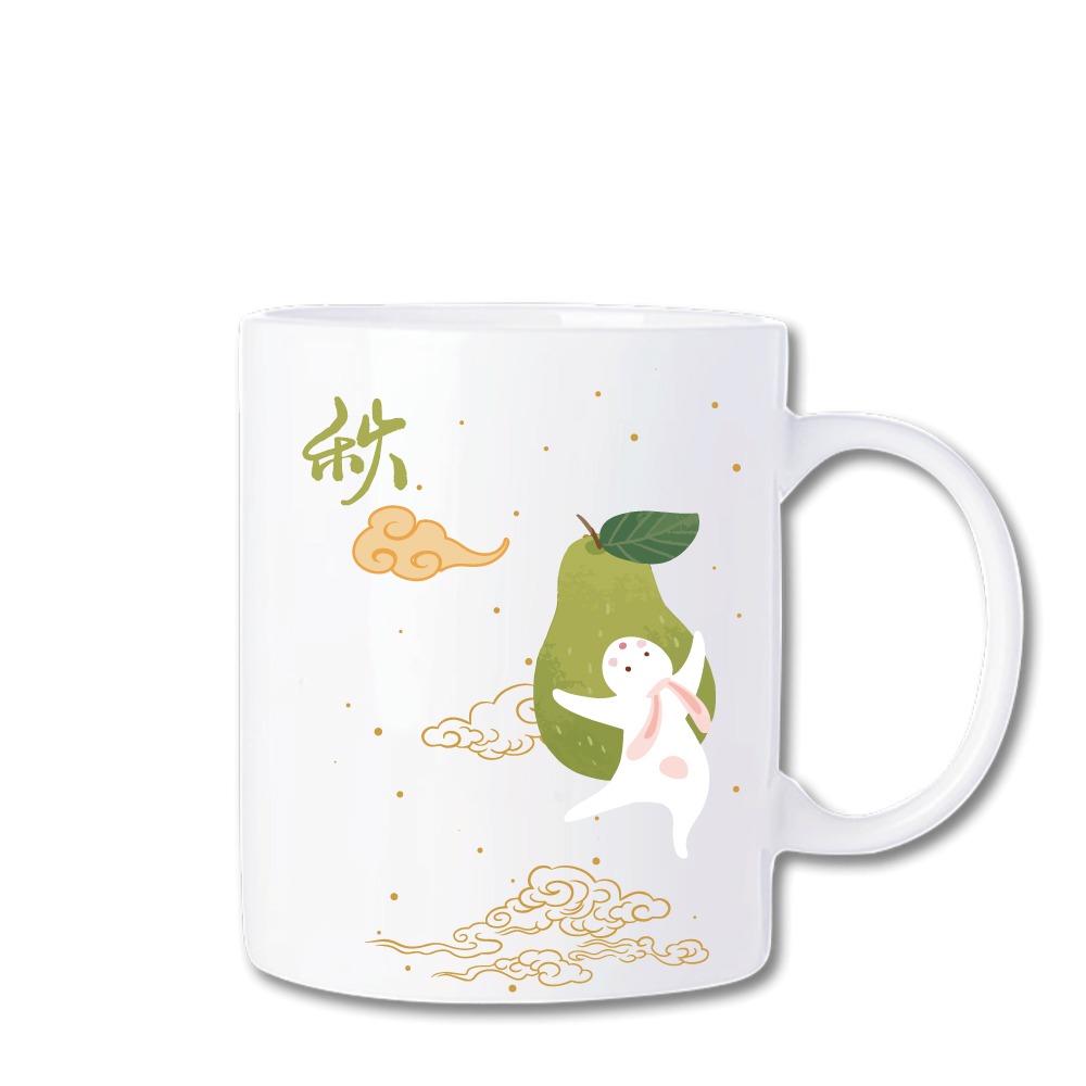 馬克杯 330ml 【中秋系列 抱柚奔月】 (送杯墊)-細節圖2