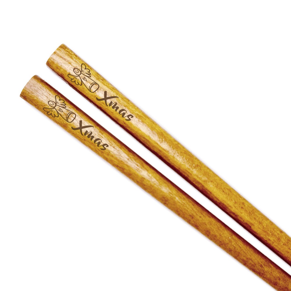 【聖誕限定原木筷】聖誕筷子 聖誕禮物 筷子 禮品 交換禮物 筷子 木筷-規格圖4