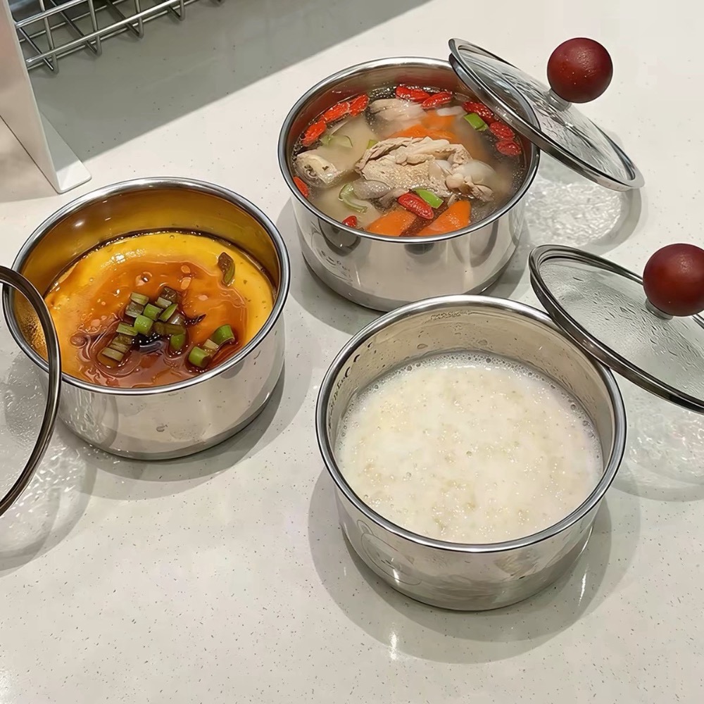 廚房小白也能變廚神!🍽這個【304帶蓋不鏽鋼蒸碗】-細節圖4